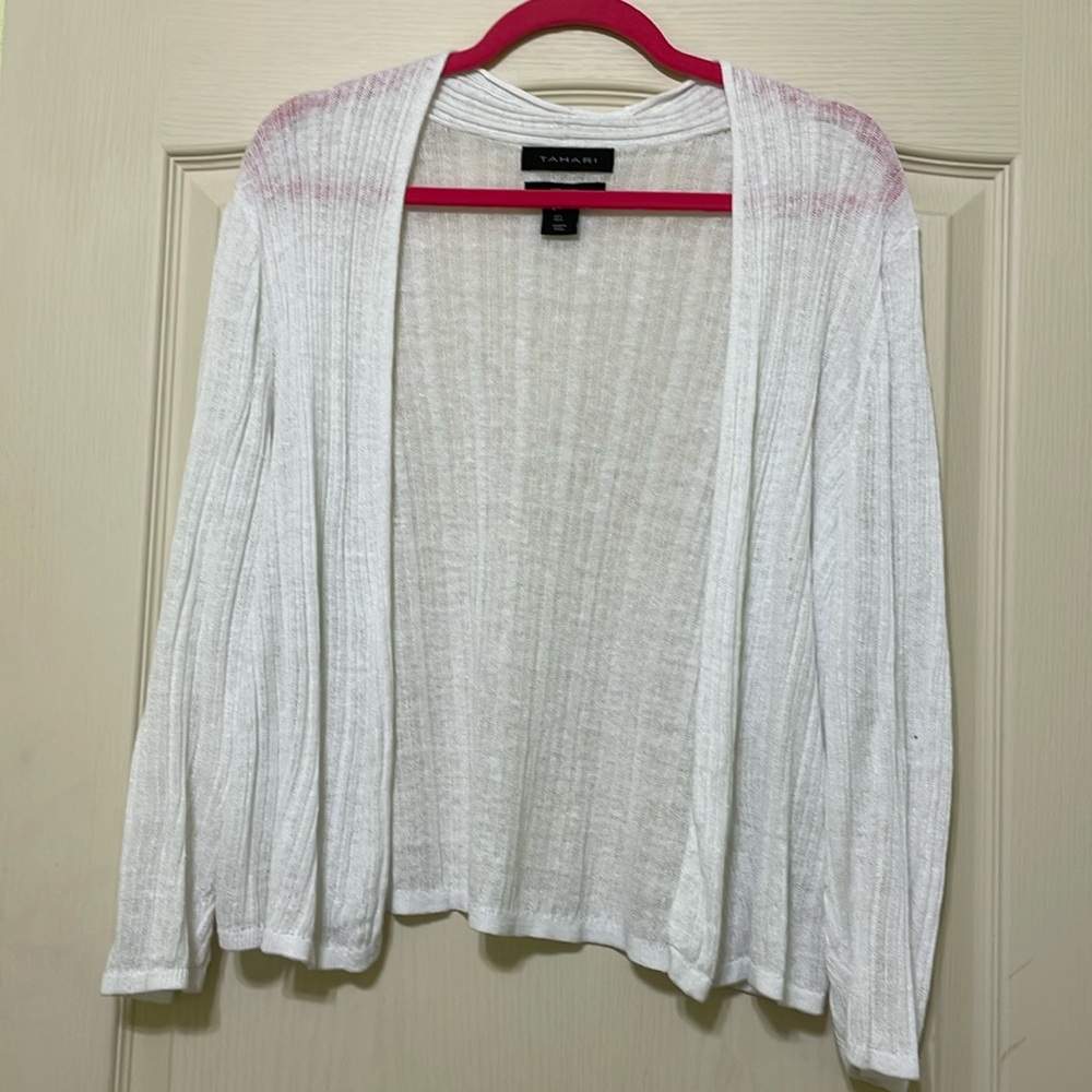 Tahari linen cardigan